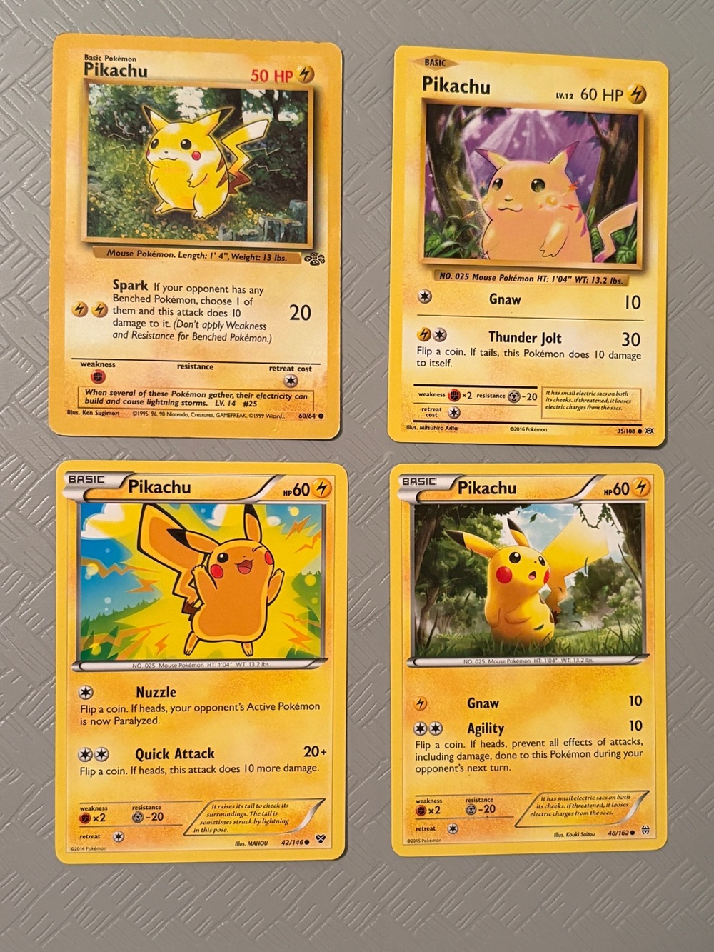 Pokémon Pikachu 4 Card Lot Jungle Evolutions XY BREAKthrough
